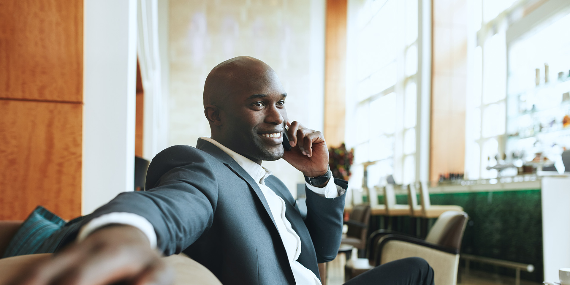 Business man in a boutique hotel